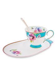 Чайный подарочный фарфоровый набор Pavone Фиалки 3 предмета 1451496