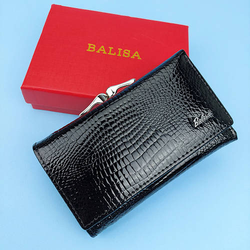 Кошелек женский Balisa кожаный маленький лаковый черный лак (ID ...