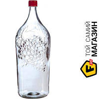Бутылка Glassgo Бутылка для вина Виноград 2 л прозрачная