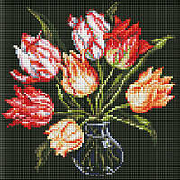 Алмазная мозаика без подрамника "Изящные тюльпаны" ©kovtun_olga_art Идейка AMC7688 30х30 см, World-of-Toys