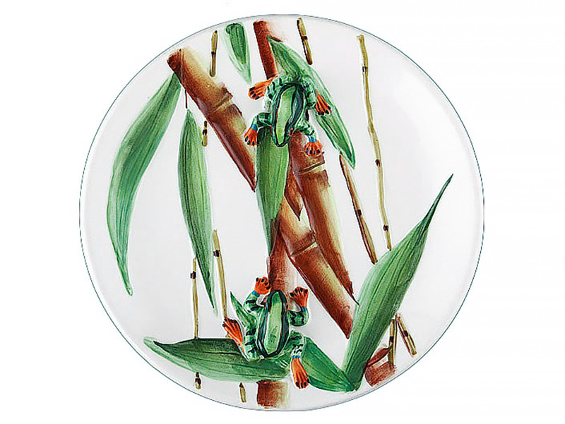 Декоративна тарілка Жаба на бамбуку 21 см 59-487
