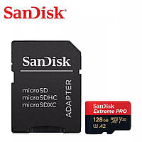 Карта памяти для смартфонов SanDisk 128 GB SDXC C10 UHS-I U3 R170/W90MB/s Extreme Pro с адаптером