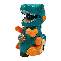 Генератор мыльных пузырей "Динозавр" Bambi ZR161 свет, звук, движение Зеленый, World-of-Toys