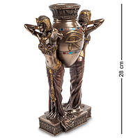 Статуэтка ваза Veronese Египтянки с вазой 28х10х17 см 1903003 полистоун покррытый бронзой