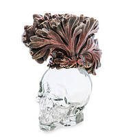 Статуэтка-флакон  Veronese Стеклянный череп 13 см 1906351 полистоун