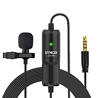 Петличний мікрофон для камер, телефонів SYNCO Lav-S8 Lavalier Microphone SY-S8-BK black