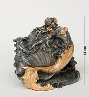 Шкатулка для украшений Veronese Русалка с ракушкой 14х14х18 см 1901899 полистоун