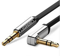 Плоский AUX кабель аудио Ugreen AV119, 3.5 mm AUX 1.5M Black (10598)