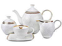 Чайный фарфоровый сервиз Lefard Золотая бабочка 15 предметов,чашка 200 мл 1586-324