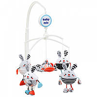 Мобиль для кроватки Кролики Baby Mix TK-480M плюшевый механический , World-of-Toys