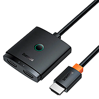 HDMI сплиттер коммутатор на 2 порта Baseus AirJoy Series 2-in-1 HDMI Switch 4K 60 Гц с кабелем 1м