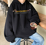 Зимова толстовка худі чоловіча молодіжна на флісі з капюшоном, фото 3