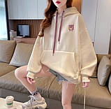 Оверсайз худі толстовка тепла з капюшоном жіноча, фото 2