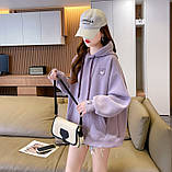 Оверсайз худі толстовка тепла з капюшоном жіноча, фото 4