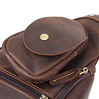 Кожаная мужская винтажная сумка через плечо Vintage 20373 Коричневый хорошее качество