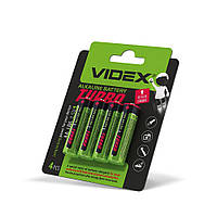 Батарейка Videx LR6 (AA) Turbo blister 4pcs