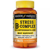 Комплекс витаминов В от стресса с антиоксидантами и цинком Mason Natural (Stress B-Complex With Antioxidants +