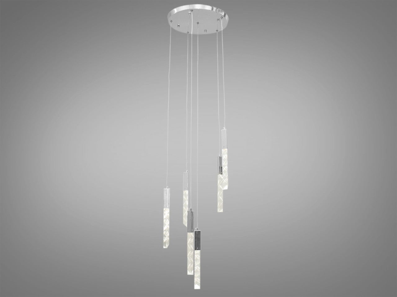 Дизайнерський LED світильник у вітальню, колір хром, 14 W на 2 м 3001-6HR-LS