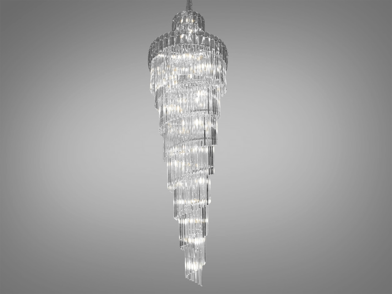 Каскадна кришталева люстра класу люкс, колір хром, на 52 лампи 82205-800XH2600HR-LS