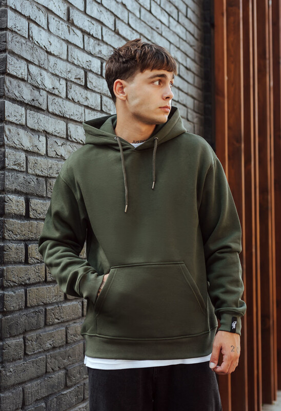 Однотонне худі кольору хакі Staff khaki basic oversize fleece