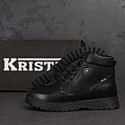 Чоловічі шкіряні зимові черевики Kristan Black, фото 5