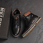 Чоловічі шкіряні зимові черевики Kristan Black, фото 7