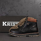 Чоловічі шкіряні зимові черевики Kristan Black, фото 5