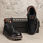 Чоловічі шкіряні зимові черевики Kristan Black, фото 10