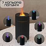 Ультразвуковий USB Зволожувач повітря з LED-підсвіткою 3в1 Аромадифузор з Імітацією Вогняного Пламені Нічника, фото 3