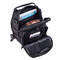 Черная сумка мужская тактическая нагрудная / Тактический рюкзак ВСУ / Тактический средний UQ-695 мужской