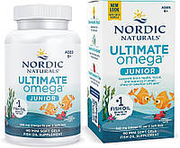 Вкусная омега 3 для детей от 6 лет Nordic Naturals Ultimate Omega Junior 90 капсул, детская жевательная ДГК