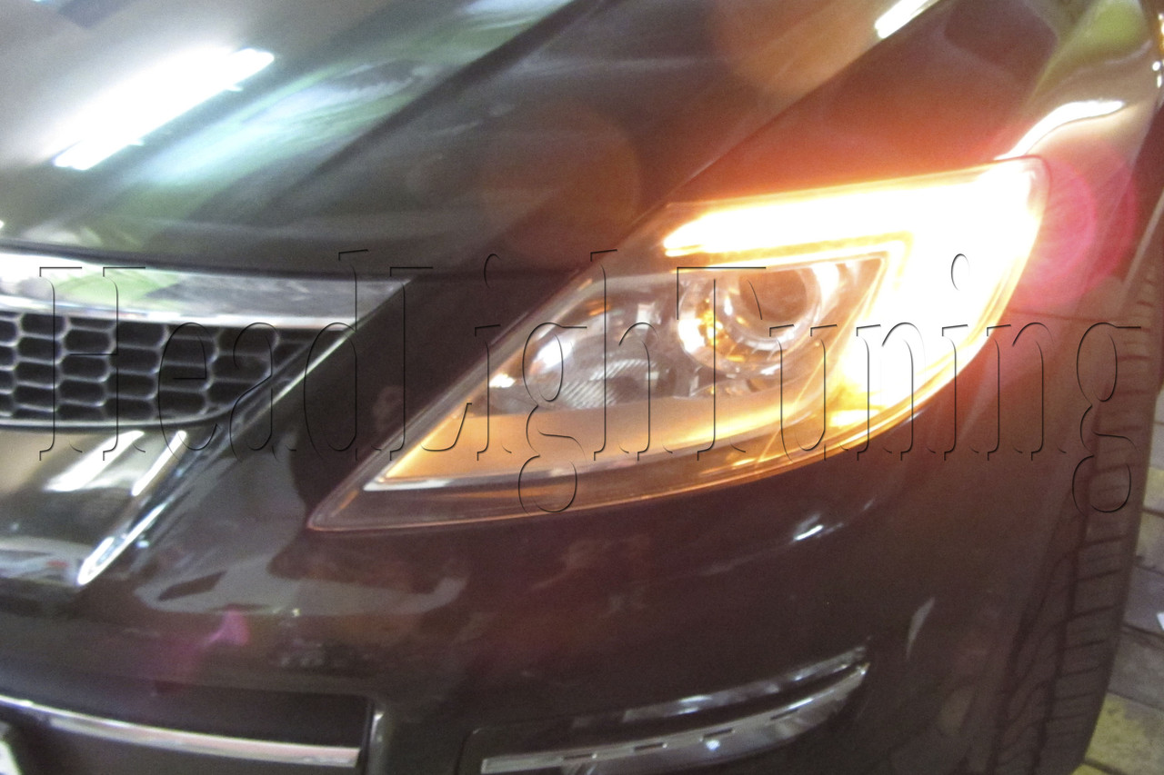 Mazda CX-9 — заміна моно лінз на біксенонові Moonlight ULTRA G6/Q5 3,0" D2S і встановлення гнучких ДХО