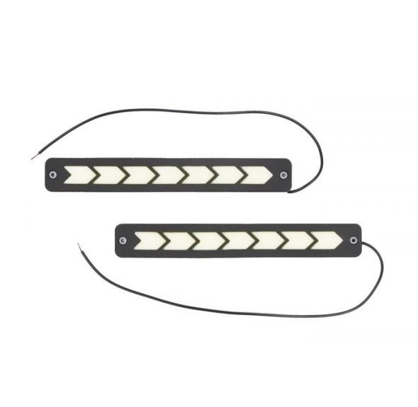 Дневные ходовые огни DRL ДХОCOB 23см Білий на скотчі 12v (2шт) Гумовий корпус,чорний (яскраві), фото 1