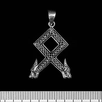 Срібний кулон Руна Одал (Odal rune) (00000003607)