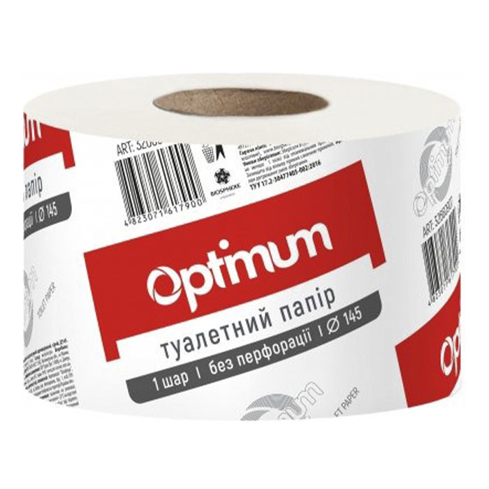 Туалетний папір Optimum одношаровий 100 м 1 шт, фото 1