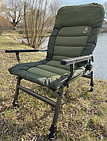 Кресло карповое рыбацкое Elektrostatyk FK6 Premium с подлокотниками и регулируемой спинкой