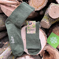 Шкарпетки конопляні зимові високі Ukono олива 25 (36-39)