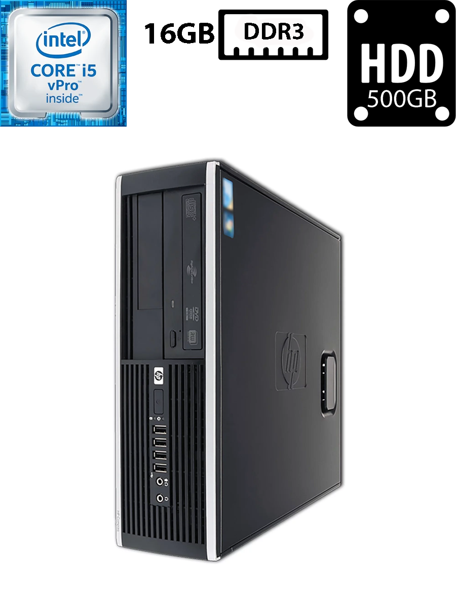 Комп'ютер HP Compaq Elite 8300 SFF/Intel Core i5-3470 3.20GHz/16GB DDR3/HDD 500GB/NVIDIA NVS 310(512MB DDR3)/DP, USB 3.0.