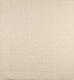 Самоклеюча 3D панель під цеглу Слонова кістка В РУЛОНІ 3080x700x3мм, фото 3
