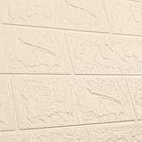 Самоклеюча 3D панель під цеглу Слонова кістка В РУЛОНІ 3080x700x3мм, фото 4