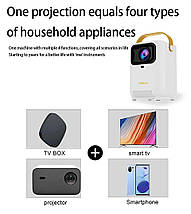 Домашній проєктор E350 4K HD з Android 11.0, дводіапазонним Wi-Fi 6.0, яскравістю 800 ANSI люмен і Bluet, фото 2