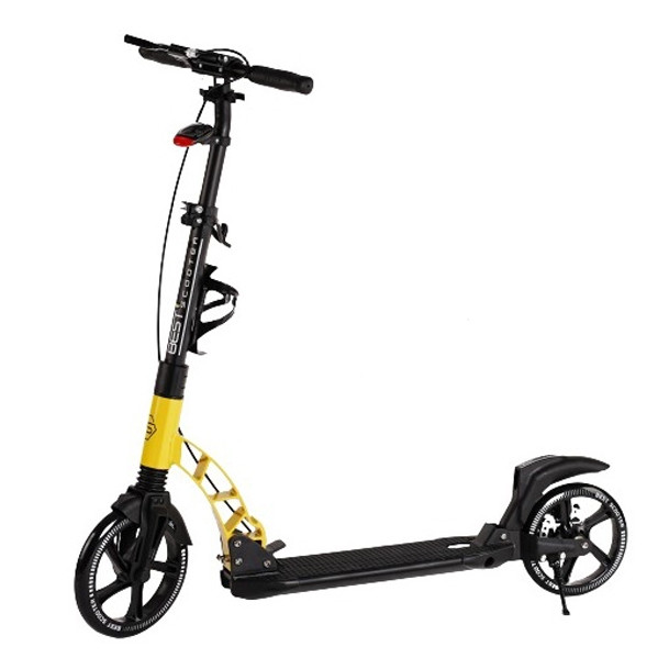 Самокат Best Scooter D-230 Disc Чорно-жовтий (Гумова платформа)