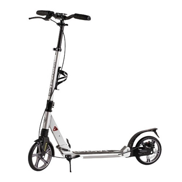 Міський двоколісний самокат алюмінієвий з дисковим гальмом Best Scooter FACTOR Чорно-сірий, фото 1