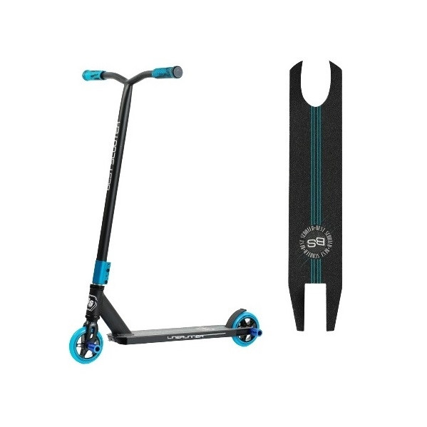 Самокат спортивний для трюків Best Scooter LineRunner HIC + Пегі 2 шт Чорно-синій, фото 1