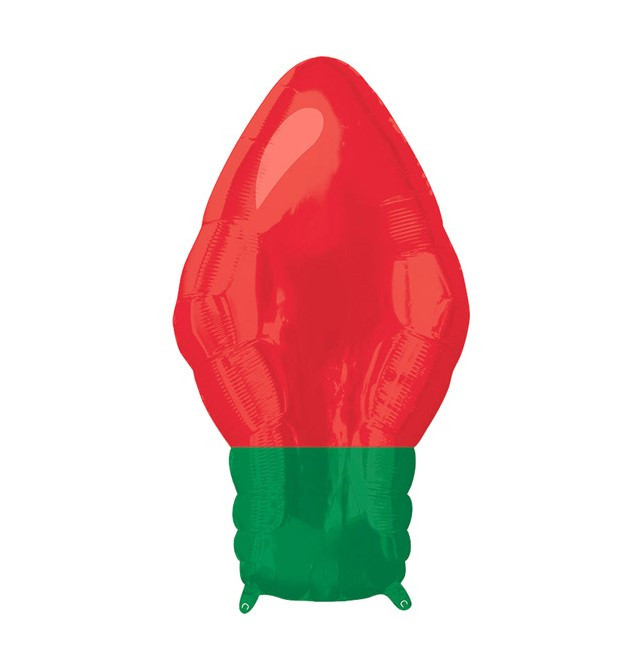 Фольгована куля Лампочка новорічна червона 26х47 см (Китай)