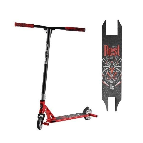 Самокат для трюків Best Scooter 28536 HIC + Пегі 2 шт Чорно-червоний