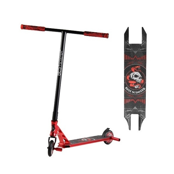 Спортивний трюковий самокат Best Scooter 46409 HIC + Пегі 2 шт. Червоний
