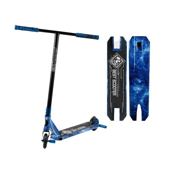 Самокат трюковий Best Scooter BS-99588 HIC + Пегі 2 шт Чорно-синій