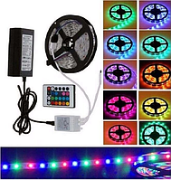 Комплект Світлодіодної Стрічки 5050 RGB Кольоровий від мережі 5 м