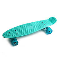 Пенни Борд Penny Board 22" Бирюзовый LED (Светятся колеса)